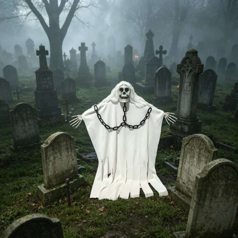 Hanging Ghost Skeleton Ornament | Premium Halloween Door Decor