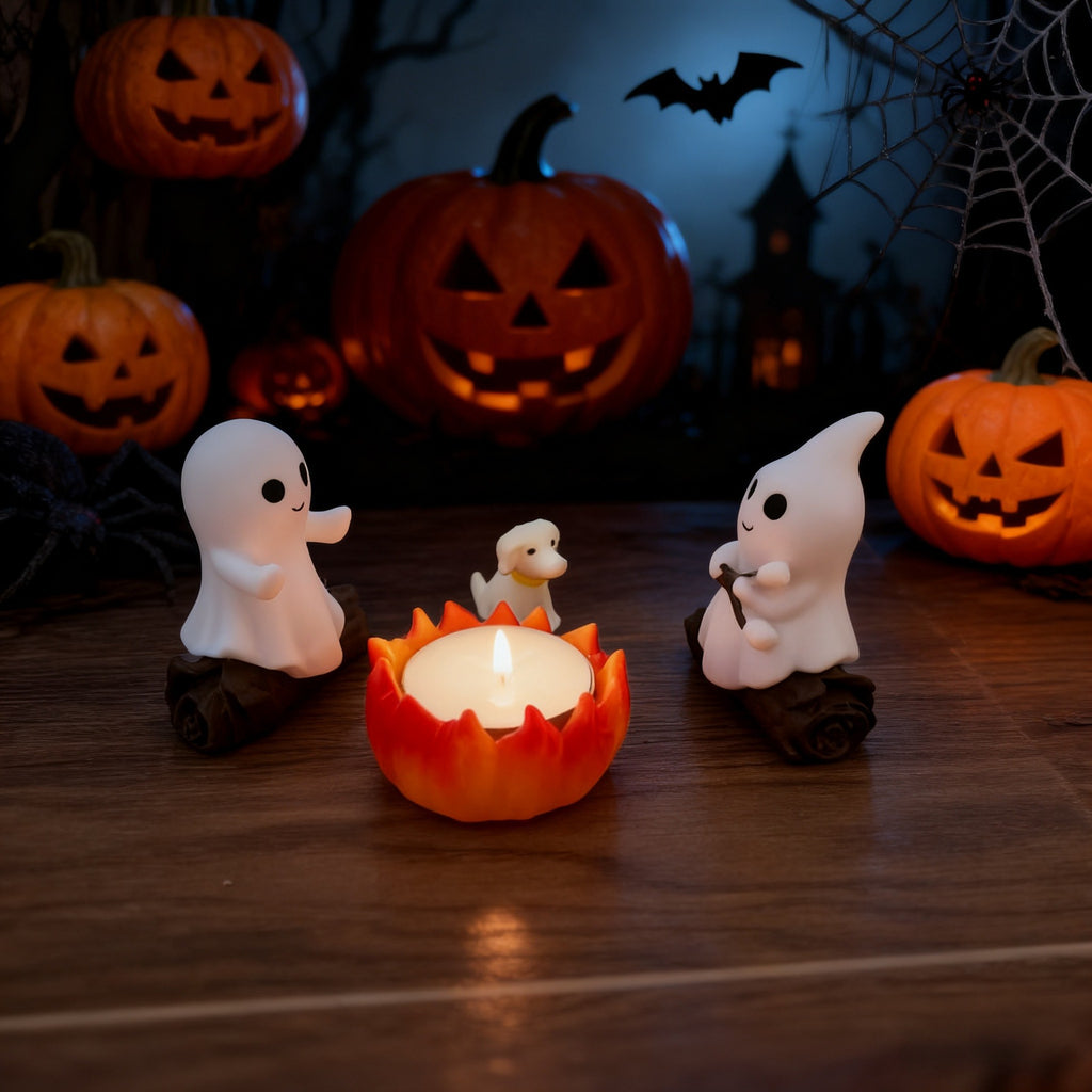 Ghost Campfire Gathering Decoration | Premium Halloween Resin Decor