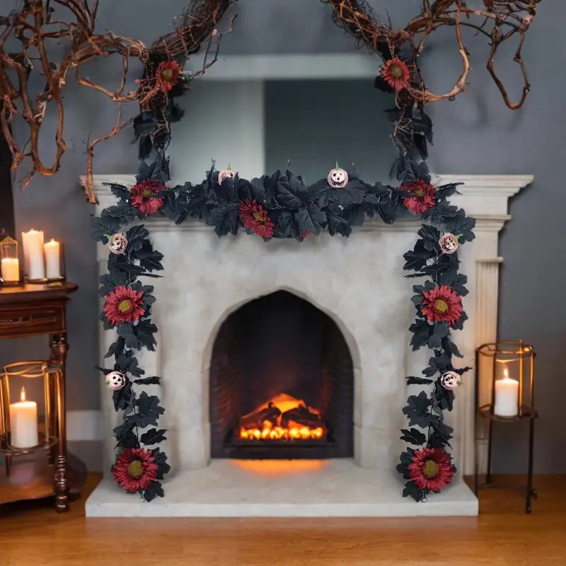 Ghost Face Pumpkin Vine | Premium Halloween Faux Décor