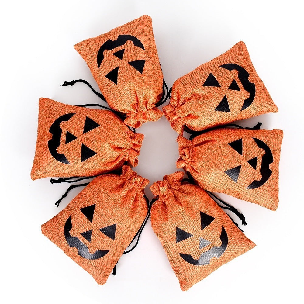 Burlap Candy Pouch Set | Premium Halloween Gift Bags, 5pc