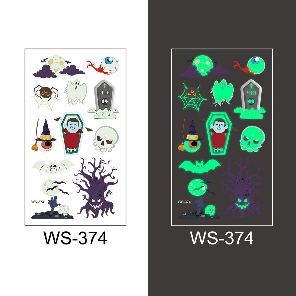Luminous Tattoo Stickers | Premium Halloween Party Favor