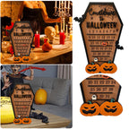 Wooden Halloween Countdown Calendar | Premium Pumpkin & Bat Decor