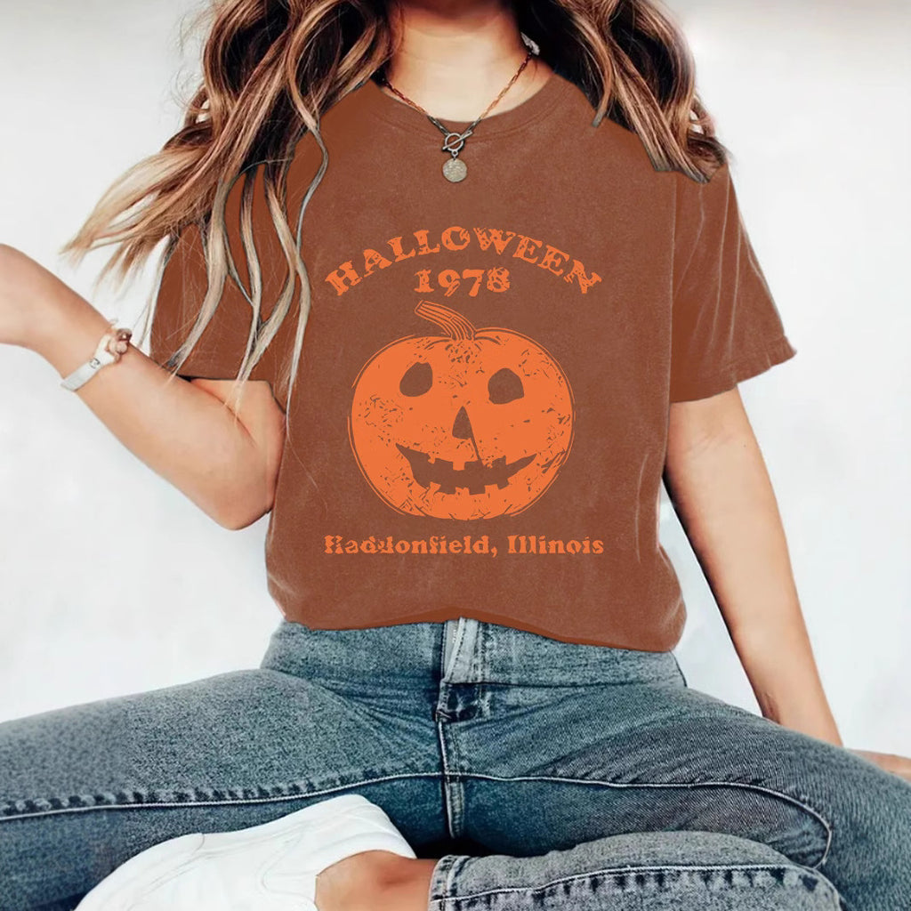 Halloween Pumpkin Print T-Shirt | Premium Graphic Tee