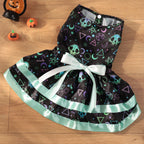 Pet Pumpkin Skull Bow Skirt | Premium Halloween Dog Costume