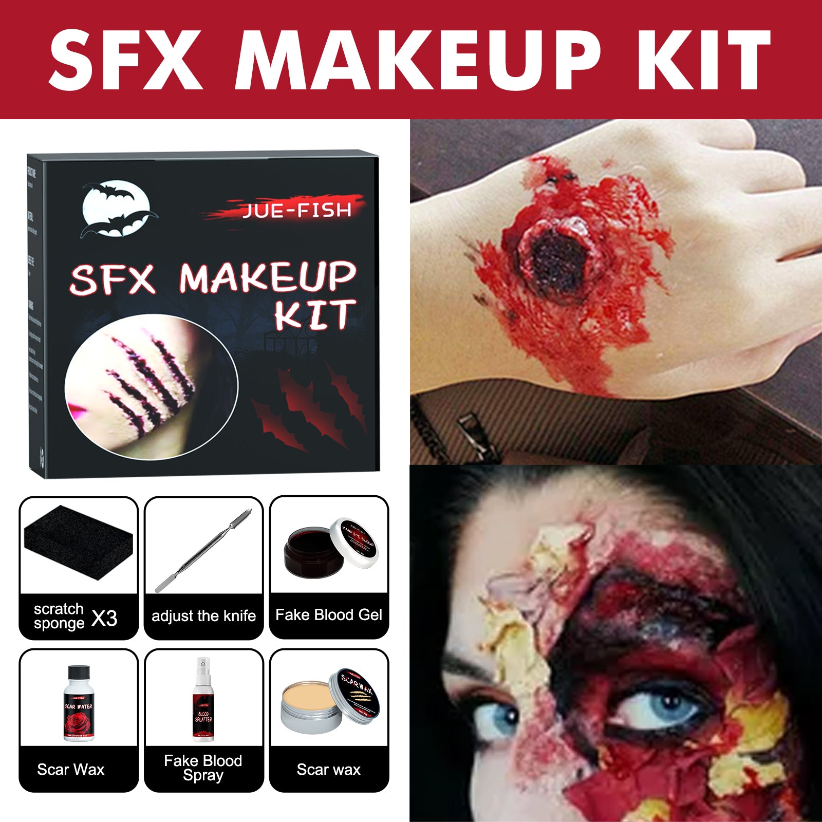 Halloween FX Makeup Kit | Premium Scar Wax & Wound Effects