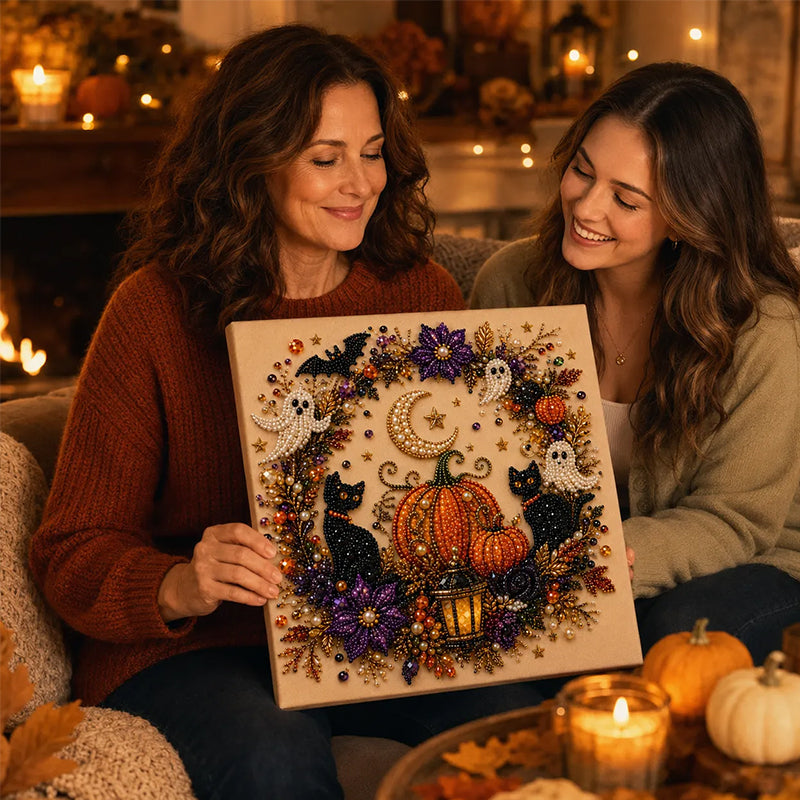 Spooky Ghost Diamond Art Kit | Premium Halloween DIY Wall Decor