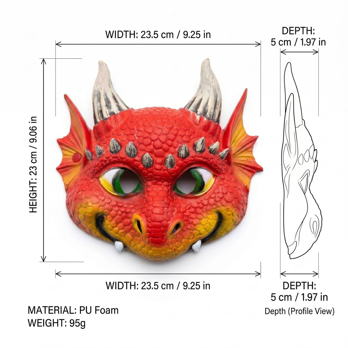 Baby Dragon Mask | Premium Halloween Costume Prop
