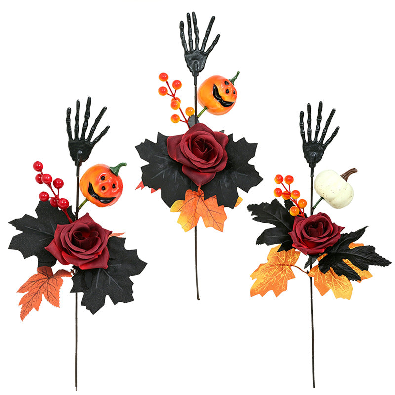 Black Pumpkin Branch Bouquet | Premium Halloween Decor Stems