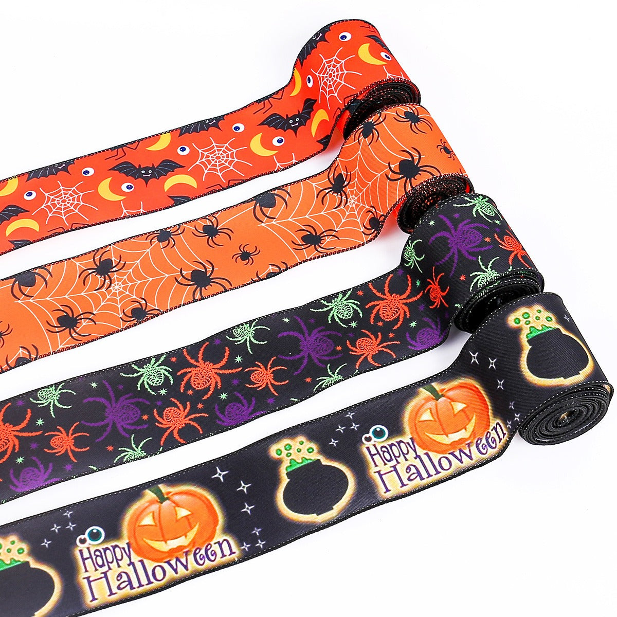 Spider Print Ribbon | Premium Halloween DIY Decor Ribbon