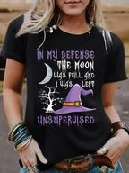 Witch Pattern Graphic Tee | Premium Halloween Short Sleeve