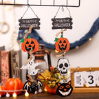 Wooden Pumpkin Ghost Door Plaque | Premium Halloween Decor