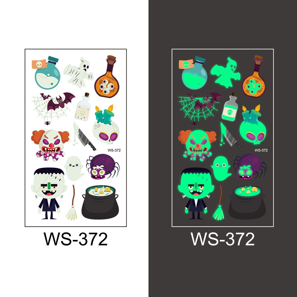 Luminous Tattoo Stickers | Premium Halloween Party Favor