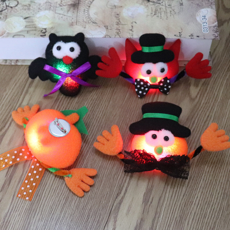 Light-Up Halloween Pin | Premium Pumpkin & Bat Accessory