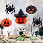 3D Honeycomb Halloween Décor Set | Premium Pumpkin & Spider Ornaments