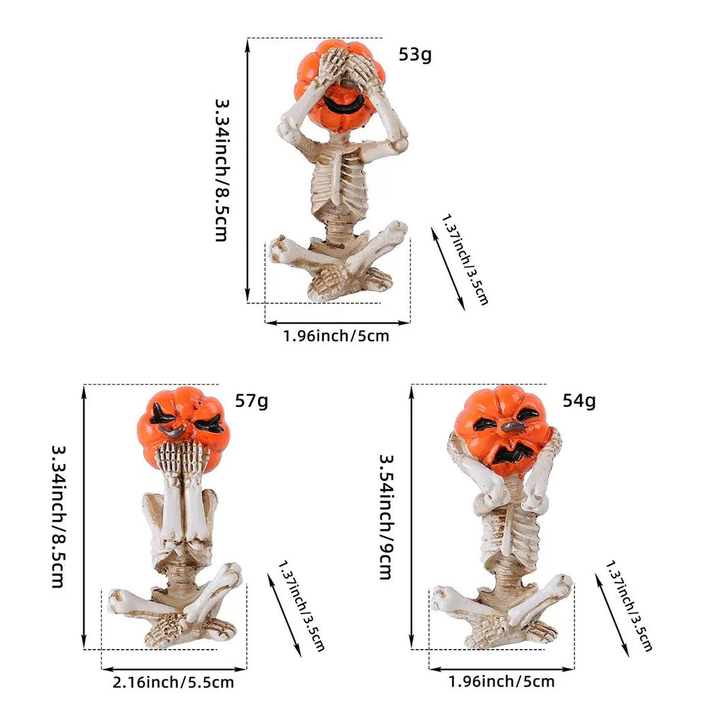 Meditation Pumpkin Skull Doll | Premium Halloween Decor
