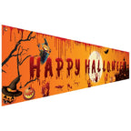 Halloween Backdrop Banner | Premium Bloody Bat & Pumpkin Decor, 250x48cm