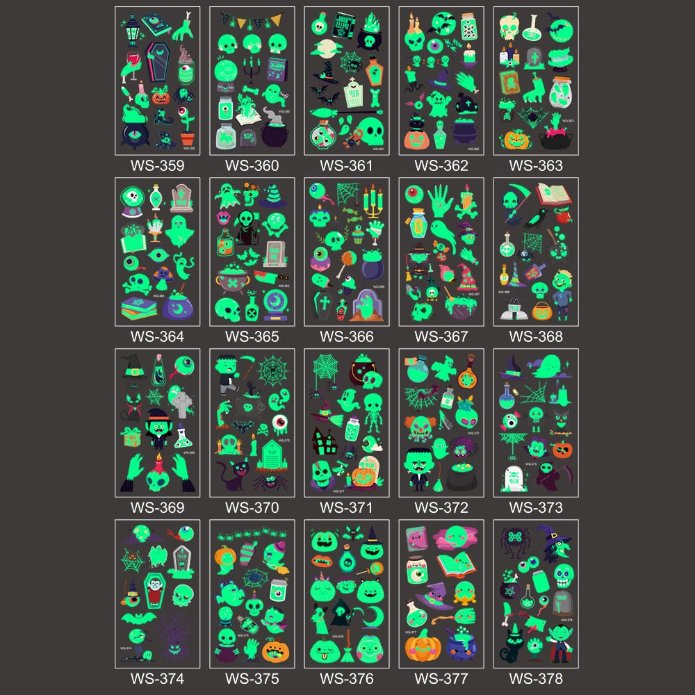 Luminous Tattoo Stickers | Premium Halloween Party Favor