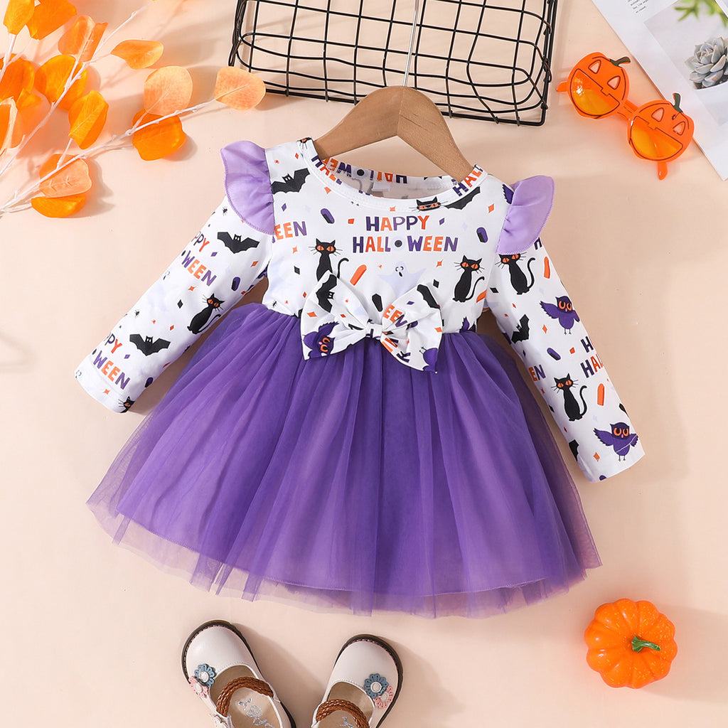 Girls' Pumpkin Princess Dress | Premium Halloween Tulle Costume