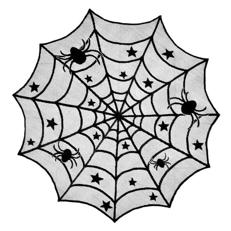 Spider Web Lace Tablecloth | Premium Halloween Table Décor, 40in