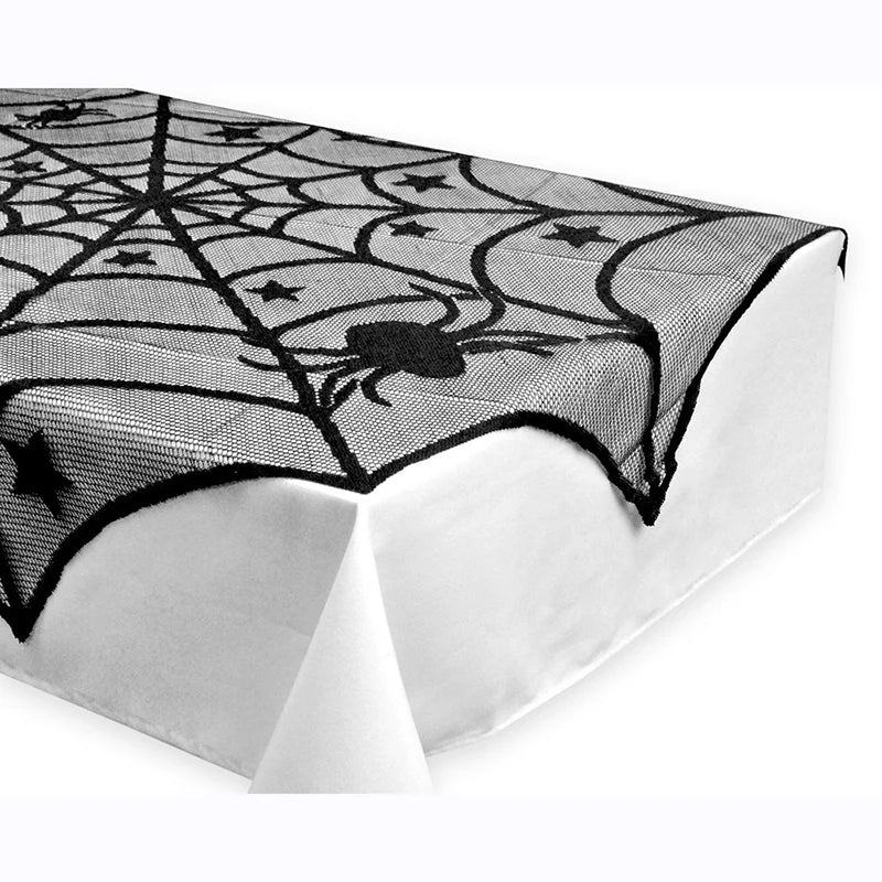 Spider Web Lace Tablecloth | Premium Halloween Table Décor, 40in
