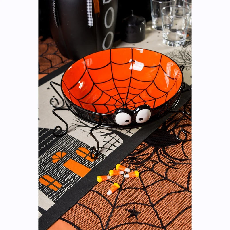 Spider Web Lace Tablecloth | Premium Halloween Table Décor, 40in