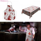 Bloody Handprint Tablecloth & Apron Set | Premium Halloween Decor