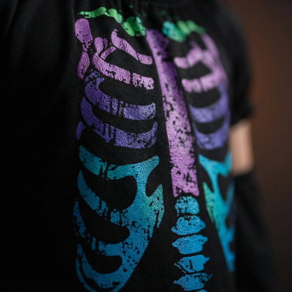 Neon Skeleton Party Dress | Premium Halloween Punk Costume - product-storytelling-v2